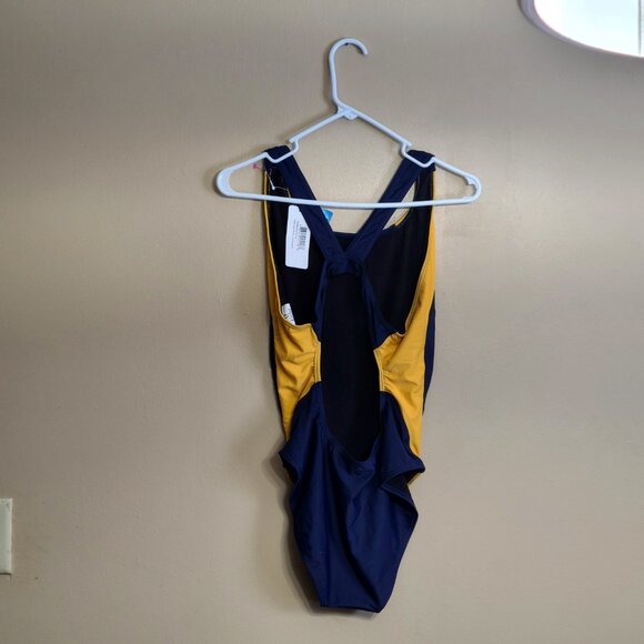 NWT  KIEFER TEAM PANEL FASTBACK XTRA LIFE BLACK YELLOW SWIMSUIT WOMENS SIZE 36 - Picture 2 of 5